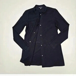 Eileen Fisher Black Lightweight Jacket w/ Standup Collar, size XXS